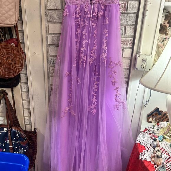 Nbn ladies 4 formal purple with tulle dress - Picture 6 of 6